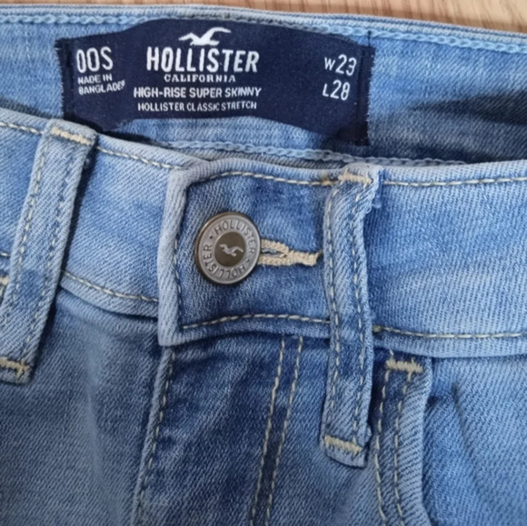 Hollister High Rise Super Skinny Distressed Raw Hem Women's Jeans Size 00S - Picture 4 of 4